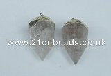 NGP1936 18*35mm - 20*40mm faceted nuggets white crystal pendants