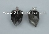 NGP1937 18*35mm - 20*40mm faceted nuggets smoky quartz pendants