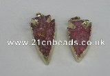 NGP1940 20*30mm - 25*50mm arrowhead druzy agate gemstone pendants