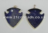 NGP1961 47*57mm arrowhead agate gemstone pendants wholesale