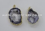 NGP1970 25*40mm - 30*50mm freeform druzy agate gemstone pendants