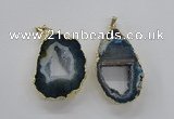 NGP1971 25*40mm - 30*50mm freeform druzy agate gemstone pendants