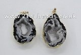 NGP1973 25*40mm - 30*50mm freeform druzy agate gemstone pendants