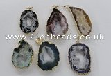 NGP1974 25*40mm - 30*50mm freeform druzy agate gemstone pendants