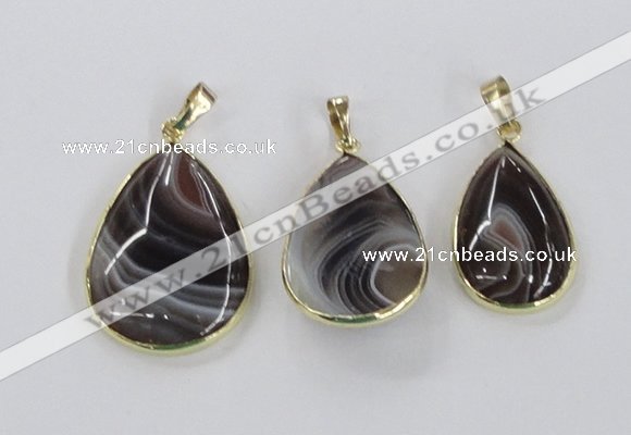 NGP1976 18*25mm - 25*35mm teardrop Botswana agate pendants