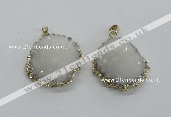 NGP1984 25*30mm - 30*35mm freefrom druzy agate pendants