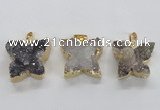 NGP1990 22*25mm - 25*30mm butterfly druzy agate pendants