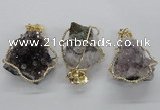 NGP1992 35*40mm - 40*45mm freeform druzy amethyst pendants