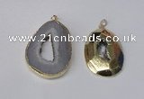 NGP1994 35*45mm - 40*50mm freeform plated druzy agate pendants