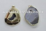 NGP1995 35*45mm - 40*50mm freeform plated druzy agate pendants