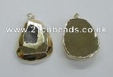 NGP1997 35*45mm - 40*50mm freeform plated druzy agate pendants