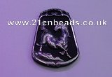 NGP2018 38*52mm carved silver plated matte black obsidian pendants