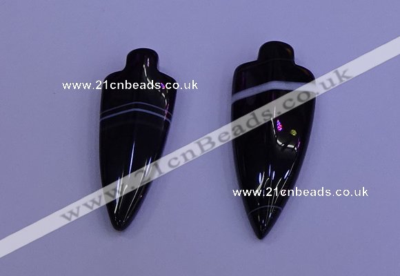 NGP2050 15*40mm - 18*45mm arrowhead striped agate pendants