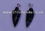 NGP2057 15*40mm - 18*45mm arrowhead striped agate pendants