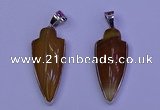 NGP2058 15*40mm - 18*45mm arrowhead striped agate pendants