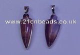 NGP2059 15*40mm - 18*45mm arrowhead striped agate pendants