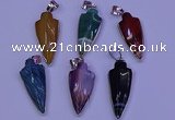 NGP2063 15*40mm - 18*45mm arrowhead striped agate pendants