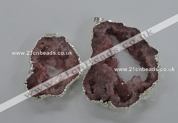 NGP2102 40*50mm - 55*65mm freeform druzy agate gemstone pendants