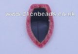 NGP211 30*50mm fashion dyed rhodochrosite & black stone pendant