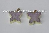 NGP2111 15*20mm - 18*25mm butterfly druzy agate gemstone pendants