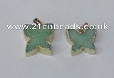 NGP2113 15*20mm - 18*25mm butterfly druzy agate gemstone pendants