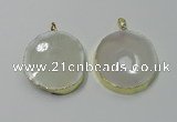 NGP2122 35*40mm - 40*45mm freeform druzy agate gemstone pendants