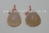 NGP2148 28*50mm agate gemstone pendants with crystal pave alloy settings