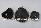 NGP2210 30*40mm - 45*55mm freeform plated druzy agate pendants