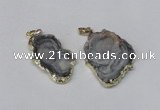 NGP2212 20*30mm - 35*35mm freeform plated druzy agate pendants