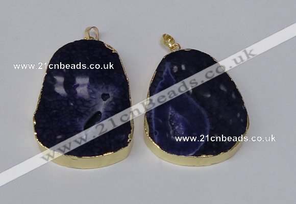 NGP2216 30*40mm - 40*45mm freeform druzy agate gemstone pendants