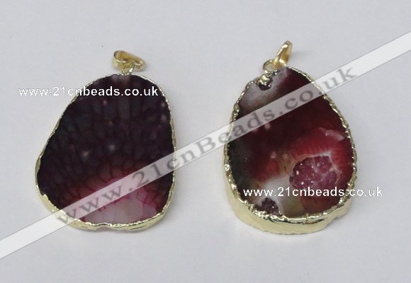 NGP2217 30*40mm - 40*45mm freeform druzy agate gemstone pendants