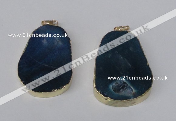 NGP2218 30*40mm - 40*45mm freeform druzy agate gemstone pendants