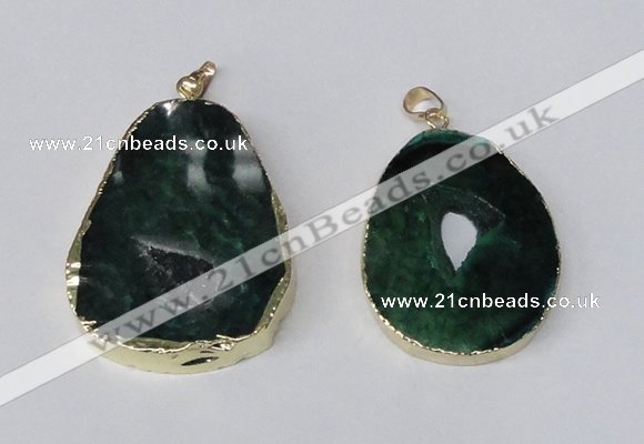 NGP2219 30*40mm - 40*45mm freeform druzy agate gemstone pendants