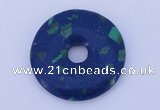 NGP222 5*30mm synthetic lapis lazuli & malachite gemstone donut pendant