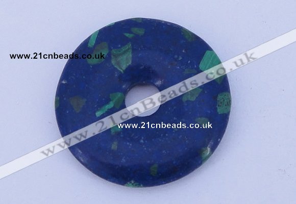 NGP222 5*30mm synthetic lapis lazuli & malachite gemstone donut pendant