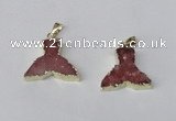 NGP2228 20*25mm - 22*30mm fishtail druzy agate gemstone pendants