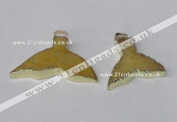 NGP2234 35*45mm - 40*55mm fishtail druzy agate gemstone pendants