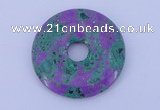 NGP224 5*30mm fashion synthetic ruby zoisite gemstone donut pendant