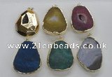 NGP2247 30*40mm - 40*45mm freeform druzy agate gemstone pendants