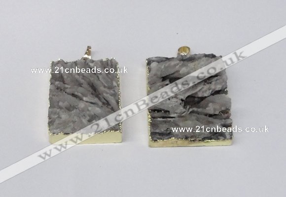 NGP2249 30*40mm - 40*45mm rectangle druzy agate gemstone pendants