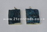 NGP2250 30*40mm - 40*45mm rectangle druzy agate gemstone pendants