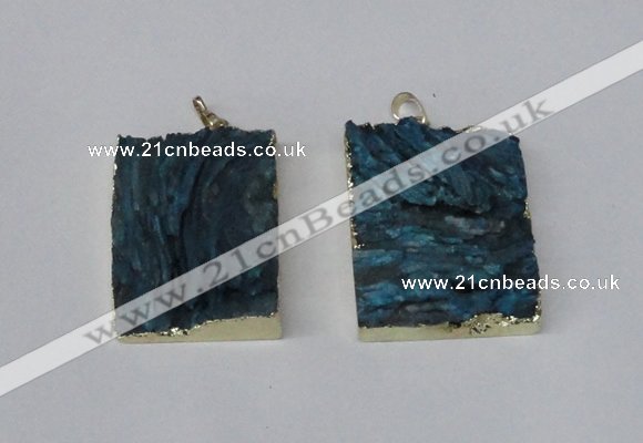 NGP2250 30*40mm - 40*45mm rectangle druzy agate gemstone pendants