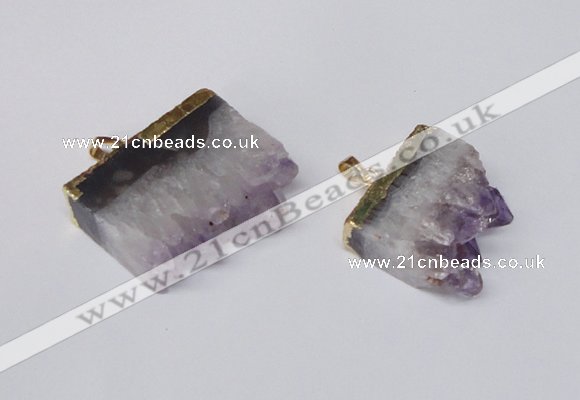 NGP2252 25*35mm - 35*40mm freeform druzy amethyst pendants