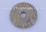 NGP226 7*50mm fashion serpentine jasper gemstone donut pendant