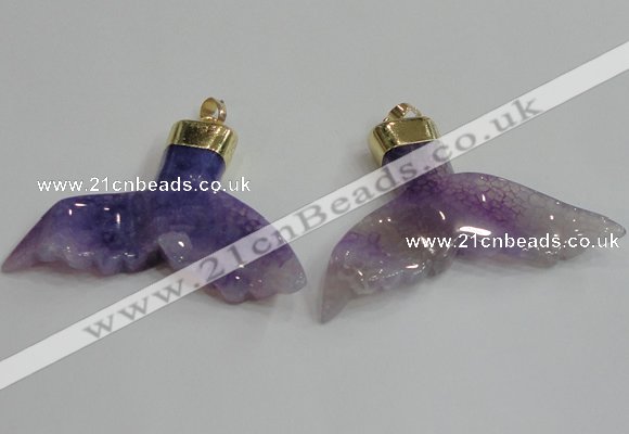 NGP2270 38*55mm - 40*60mm fishtail agate gemstone pendants