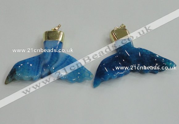 NGP2272 38*55mm - 40*60mm fishtail agate gemstone pendants