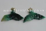 NGP2273 38*55mm - 40*60mm fishtail agate gemstone pendants