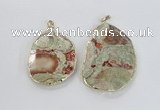 NGP2276 40*45mm - 45*60mm freeform ocean agate gemstone pendants