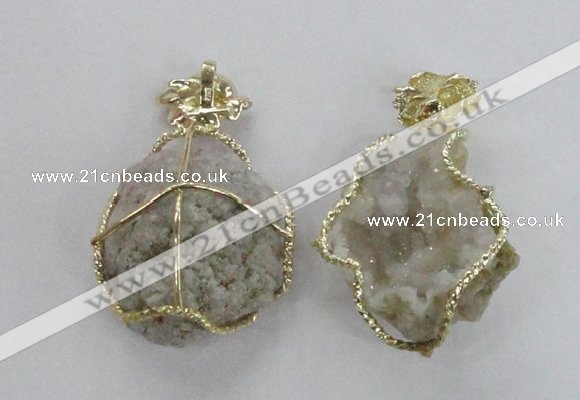 NGP2277 35*45mm - 45*50mm freeform druzy agate gemstone pendants