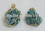 NGP2280 35*45mm - 45*50mm freeform druzy agate gemstone pendants